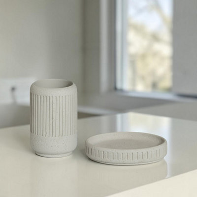 Showerdrape Alexandria Bathroom Accessory Set - Soap Dish & Tumbler - image 1