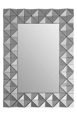 Orsina 3D Geometric Wall Mirror For Livingroom, Modern Rectangular Accent Mirror For Bedroom - image 1