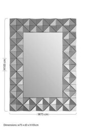 Orsina 3D Geometric Wall Mirror For Livingroom, Modern Rectangular Accent Mirror For Bedroom - thumbnail 4