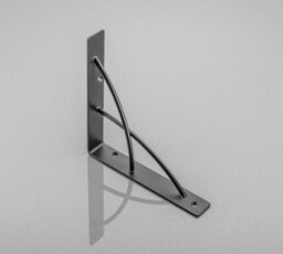 B2C 2X Wall Shelf Support Holder Bracket Steel Black Matt 40Kg Home Decor Neo - thumbnail 7