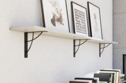 B2C 2X Wall Shelf Support Holder Bracket Steel Black Matt 40Kg Home Decor Neo - thumbnail 5