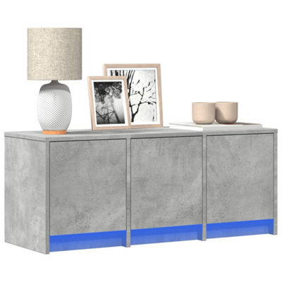 Berkfield Tv Cabinet With Led Concrete Grey 97X34X40 Cm Engineered Wood - image 1