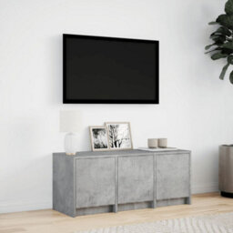 Berkfield Tv Cabinet With Led Concrete Grey 97X34X40 Cm Engineered Wood - thumbnail 4