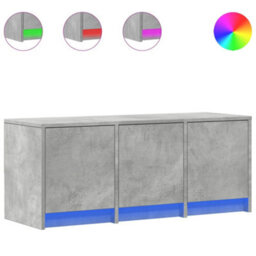 Berkfield Tv Cabinet With Led Concrete Grey 97X34X40 Cm Engineered Wood - thumbnail 2