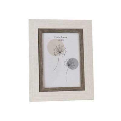 Straits White & Brown Wood Photo Frame - 5X7