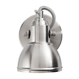 Happy Homewares Unique Industrial Designed Satin Nickel Switched Wall Spot Light - thumbnail 2