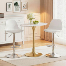 Costway Bar Stools Set Of 2 Faux Leather Counter Height Chairs With Backrests-White