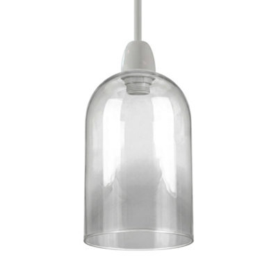 Glass Lamp Shade 23 Cm Height X 14.5 Cm Diameter Clear E27 Replacement For Ceiling Pendant And Table Lamp Vintage Modern - image 1