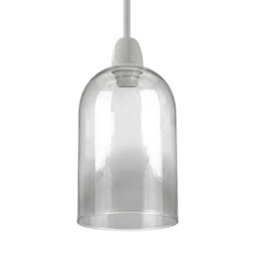 Glass Lamp Shade 23 Cm Height X 14.5 Cm Diameter Clear E27 Replacement For Ceiling Pendant And Table Lamp Vintage Modern - thumbnail 1
