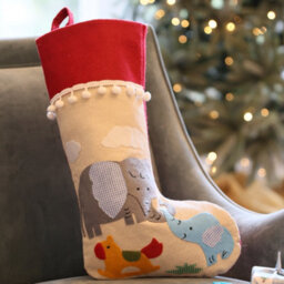 Dibor Natural Elephant Pom Pom Xmas Gift Decoration Christmas Stocking For Kids