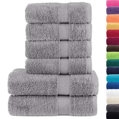 Berkfield Durable 6 Piece Premium Towel Set Solund Grey 600 Gsm