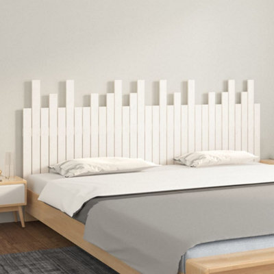 Berkfield Wall Headboard White 204X3X80 Cm Solid Wood Pine - image 1