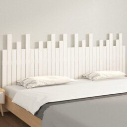 Berkfield Wall Headboard White 204X3X80 Cm Solid Wood Pine - thumbnail 3