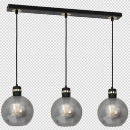 Milagro Omega Hand Made Linear Pendant Lamp With Elegant Smoked Glass Spheres Quality Matt Black Fittings With Gold Detail - thumbnail 7