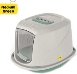 Cat Centre.Direct Cat Centre Medium Green Galaxy Detachable Hooded Litter Tray With Carbon Filter - thumbnail 6
