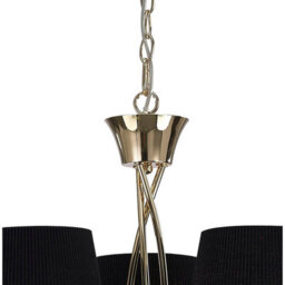 Luminosa Lighting Luminosa Mara Pendant 3 Light E14, French Gold With Black Shades - thumbnail 4