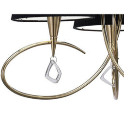 Luminosa Lighting Luminosa Mara Pendant 3 Light E14, French Gold With Black Shades - thumbnail 6