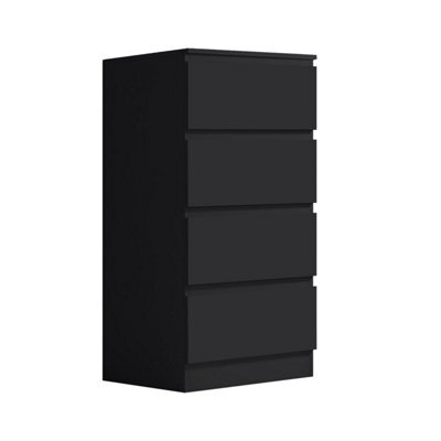 Fwstyle 4 Drawer Chest Of Drawers Black Scratch Resistant (H) 99 (W) 40 (D) 40Cm - image 1