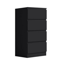 Fwstyle 4 Drawer Chest Of Drawers Black Scratch Resistant (H) 99 (W) 40 (D) 40Cm - thumbnail 1
