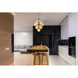 Luminosa Lighting Luminosa Conor Globe Pendant Ceiling Light Matt Black Balls Amber Glass Shade 13X G9 - thumbnail 5