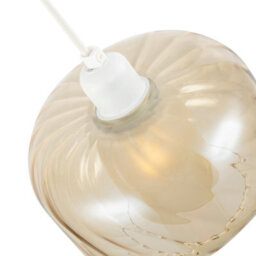 Happy Homewares Amber Champagne Pendant Light Shade With Rippled Rim And Inner Shade - thumbnail 3