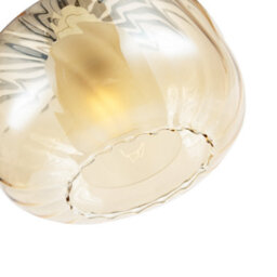 Happy Homewares Amber Champagne Pendant Light Shade With Rippled Rim And Inner Shade - thumbnail 4