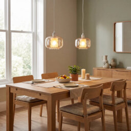 Happy Homewares Amber Champagne Pendant Light Shade With Rippled Rim And Inner Shade - thumbnail 6