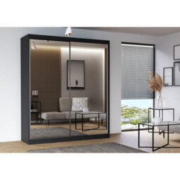 Arte Multi 20 - Sophisticated Black Sliding Door Wardrobe With Mirrors (H)2180mm (W)1830mm (D)610mm - thumbnail 1