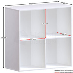 Lassic Vida Designs Durham White 2X2 Cube Storage Unit Bookcase Organiser - thumbnail 2