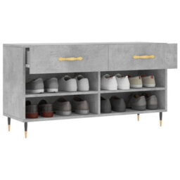 Berkfield Industrial Shoe Bench Concrete Grey 102X35X55 Cm Engineered Wood - thumbnail 3