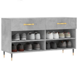 Berkfield Industrial Shoe Bench Concrete Grey 102X35X55 Cm Engineered Wood - thumbnail 4