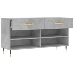 Berkfield Industrial Shoe Bench Concrete Grey 102X35X55 Cm Engineered Wood - thumbnail 5
