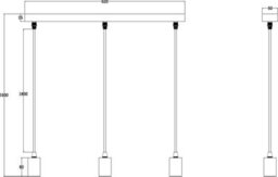 Luminosa Lighting Luminosa Knightsbridge Calla - 230V E27 Contemporary 3 Light Bar Pendant - Matt Black - Calco3Bmb - thumbnail 2