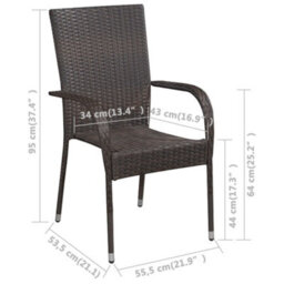 Berkfield 7 Piece Garden Dining Set Brown - thumbnail 9