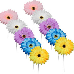 10 Pack Multicolor Artificial Garden Flowers - Plantable Decorations 30 Cm - thumbnail 1