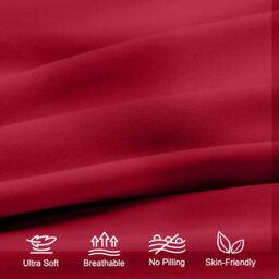 Aspire Homeware Plain Duvet Cover Set Soft Microfibre, Burgundy, Super King (L)220Cm X (W)260Cm - thumbnail 3
