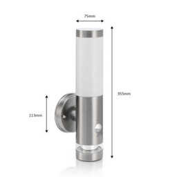 Auraglow Brushed Chrome Dual Function Pir Motion Sensor Wall Light - Bucklebury - Fitting Only - thumbnail 6