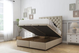 "Comfort Winslow Almond Coniston Ottoman Bed With Mattress With 54"" Floor Standing Headboard 2'6 Small Single" - thumbnail 2