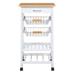 Spot On Dealz 5 Tier Kitchen Trolley Mobile Rolling Kitchen Island For Home 1 Drawer Metal Baskets Storage Shelf - thumbnail 2