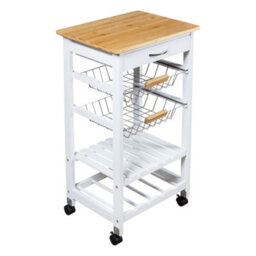 Spot On Dealz 5 Tier Kitchen Trolley Mobile Rolling Kitchen Island For Home 1 Drawer Metal Baskets Storage Shelf - thumbnail 1