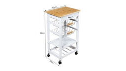 Spot On Dealz 5 Tier Kitchen Trolley Mobile Rolling Kitchen Island For Home 1 Drawer Metal Baskets Storage Shelf - thumbnail 5