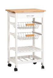 Spot On Dealz 5 Tier Kitchen Trolley Mobile Rolling Kitchen Island For Home 1 Drawer Metal Baskets Storage Shelf - thumbnail 4