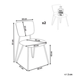 Beliani Set Of 2 Dining Chairs Nelko Boucle Off-White - thumbnail 3
