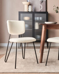 Beliani Set Of 2 Dining Chairs Nelko Boucle Off-White - thumbnail 2