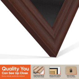 "AK Frames 25X17"" Rose Wood Classic Vinyl Record Frame With Black Mount For 12 Inch Lp Cover & Disc - Overlapped Design" - thumbnail 3