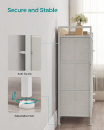 Songmics Dresser Cabinet, Storage Drawers, Chest Of Drawers, 7 Fabric Drawers With Handles, Cloud White And Oak Beige - thumbnail 7