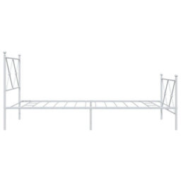 Berkfield Metal Bed Frame Without Mattress With Footboard White 100X190Cm - thumbnail 5