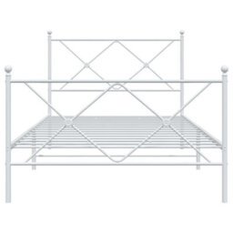 Berkfield Metal Bed Frame Without Mattress With Footboard White 100X190Cm - thumbnail 4