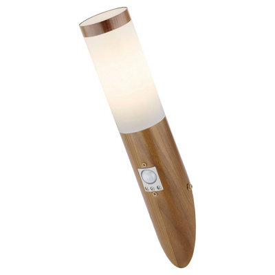 Luminosa Lighting Luminosa Boston Pir Outdoor Modern Wall Lamp Wood Look Ip44 1X E27 - image 1