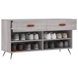 Berkfield Shoe Bench Grey Sonoma 102X35X55 Cm Engineered Wood - thumbnail 4
